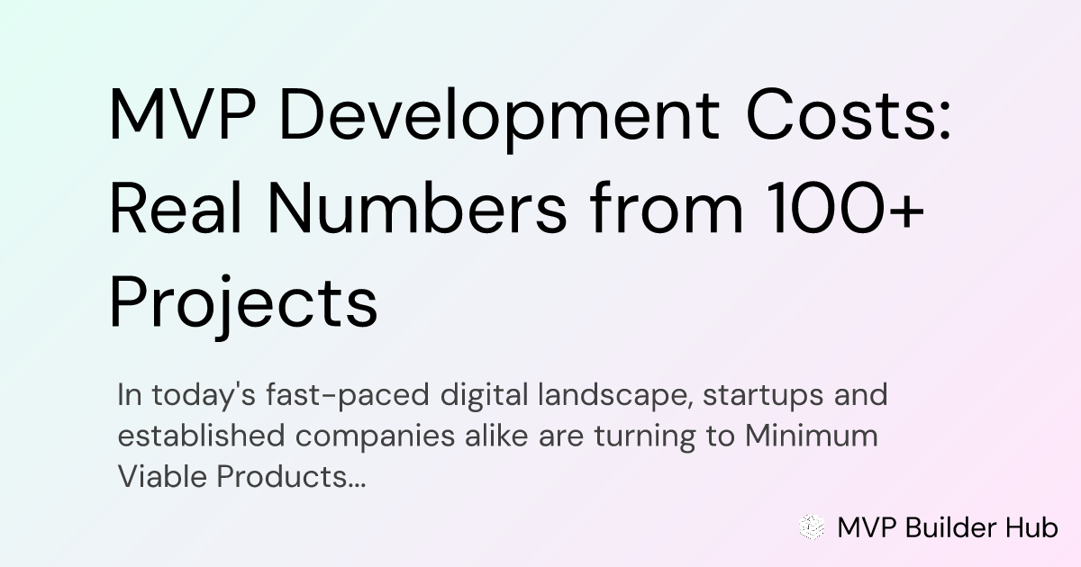 OG Image for MVP Development Costs: Real Numbers from 100+ Projects